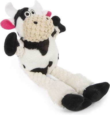 Show full view: GoDog Checkers Skinny Cow Squeaker Dog Toy, White, X-Small slide 2 of 5