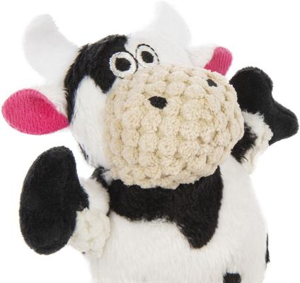 Show full view: GoDog Checkers Skinny Cow Squeaker Dog Toy, White, X-Small slide 3 of 5