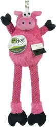GoDog Checkers Skinny Pig Squeaker Dog Toy, Pink, Large