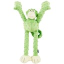 GoDog Crazy Tugs Monkey Chew Guard Dog Toy, Lime, Large