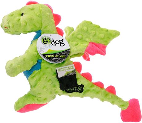Show full view: GoDog Dragons Squeaky Dog Toy, Green, Large slide 3 of 7