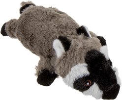 GoDog Flatz Raccoon Dog Toy, Grey, Small