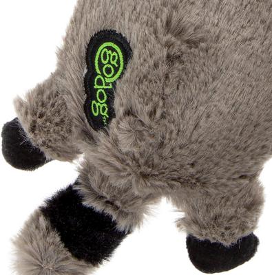 Show full view: GoDog Flatz Raccoon Dog Toy, Grey, Small slide 6 of 8