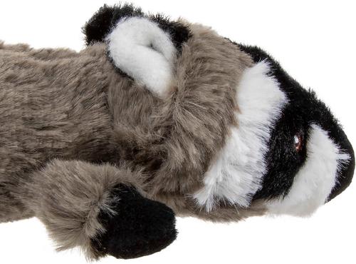 Show full view: GoDog Flatz Raccoon Dog Toy, Grey, Small slide 5 of 8
