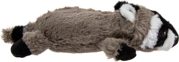 GoDog Flatz Raccoon Dog Toy, Grey, Small