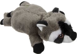 GoDog Flatz Raccoon Squeaky Plush Dog Toy, Brown, Large
