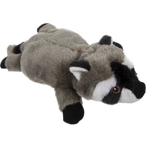 GoDog Flatz Raccoon Squeaky Plush Dog Toy, Brown, Large