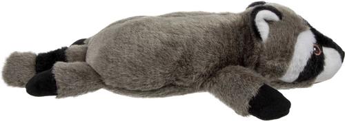 Show full view: GoDog Flatz Raccoon Squeaky Plush Dog Toy, Brown, Large slide 5 of 8