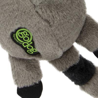Show full view: GoDog Flatz Raccoon Squeaky Plush Dog Toy, Brown, Large slide 6 of 8