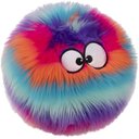 GoDog Furballz Chew Guard Squeaky Plush Dog Toy, Large, Bright Rainbow