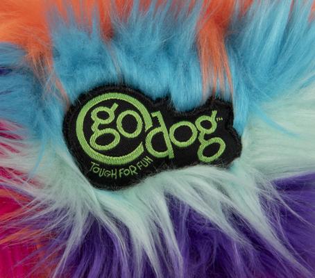 Show full view: GoDog Furballz Chew Guard Squeaky Plush Dog Toy, Large, Bright Rainbow slide 8 of 11
