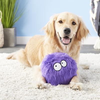Show full view: GoDog Furballz Chew Guard Squeaky Plush Dog Toy, Purple, Large slide 6 of 11