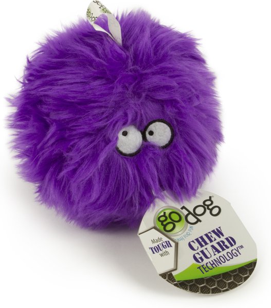 GoDog Furballz Rings Chew Guard Squeaky Plush Dog Toy
