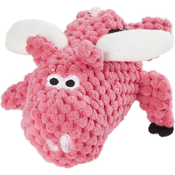 GoDog Just for Me Chew Guard Flying Pig Squeaky Plush Dog Toy