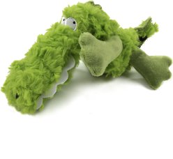 GoDog PlayClean Gator Soft Plush Squeaky Dog Toy, Small