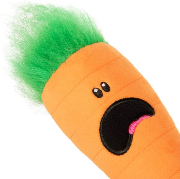 GoDog Tough N Texture Carrot Dog Toy, Orange
