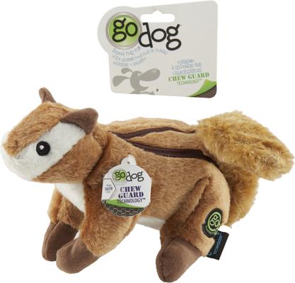 Show full view: GoDog Wildlife Chew Guard Chipmunk Squeaky Plush Dog Toy, Large slide 2 of 8