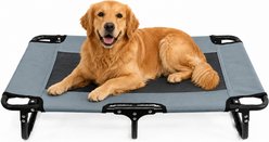 Golopet Foldable Outdoor Elevated Cot Dog Bed, Blue/Grey, Large: 42 x 24-in slide 1 of 9