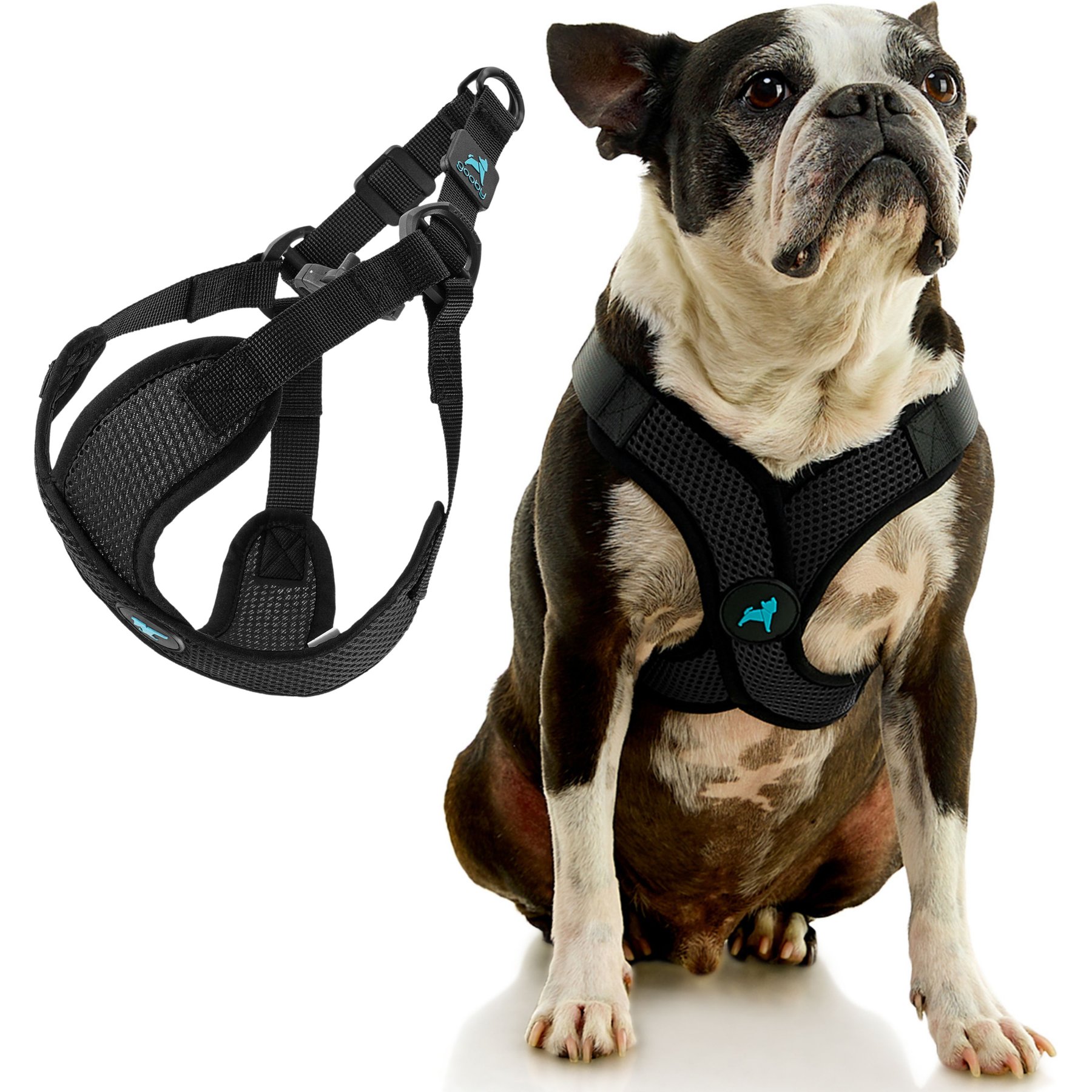 Gooby Comfort X Step In Lite Dog Harness, Black, X-Large: 22 to 28-in chest