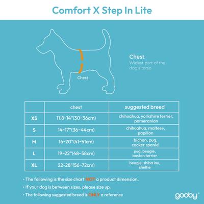 Gooby Shhow GOOBY Comfort X Step In Lite Dog Harness, Blue, Large: 19 to 22-in ...