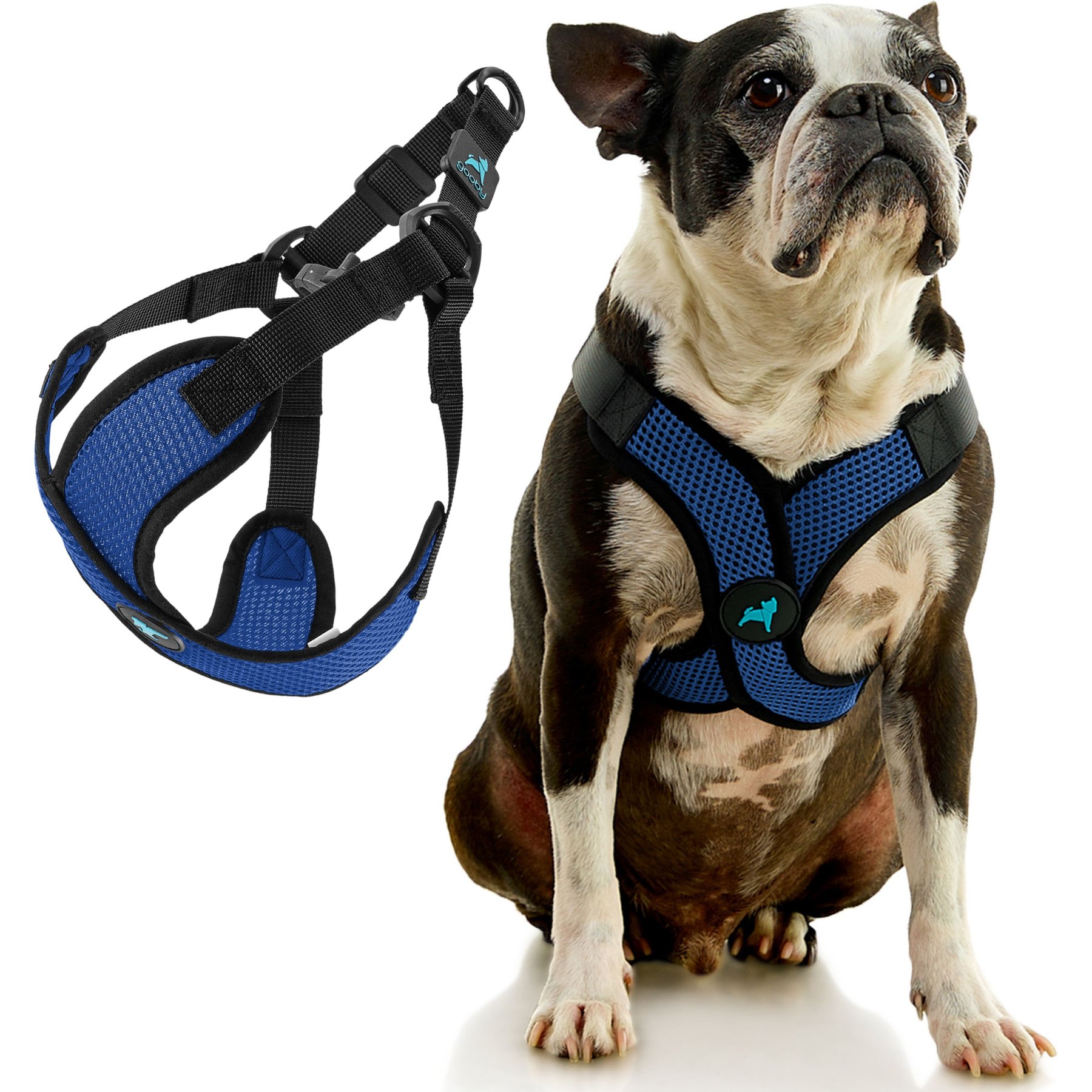 Gooby Comfort X Step In Lite Dog Harness, Blue, X-Small: 11.8 to 14-in chest