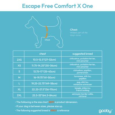 Show full view: Gooby Escape Free Comfort X One Dog Harness, Atlanta Peach, Large: 19.25 to 22.75-in chest slide 3 of 6
