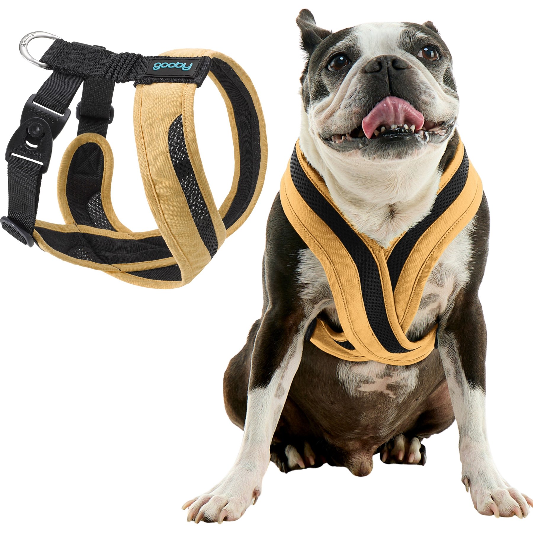 Gooby Escape Free Comfort X One Dog Harness, Miami Yellow, Small: 13.75 to 17-in chest