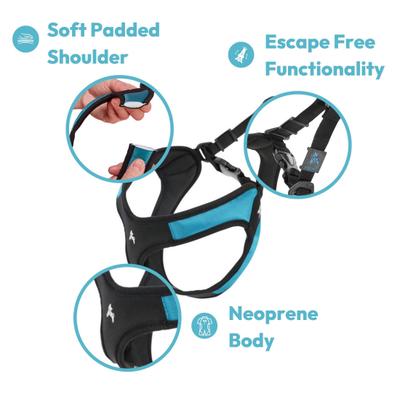 Gooby Shhow GOOBY Escape Free Easy Fit Dog Harness, Black, Large: 20.25 to 24.75-in ...