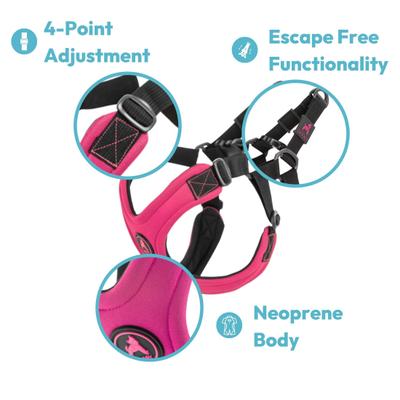 Show full view: Gooby Escape Free Sport Dog Harness, Pink, Medium: 14.25 to 21.5-in chest slide 4 of 6