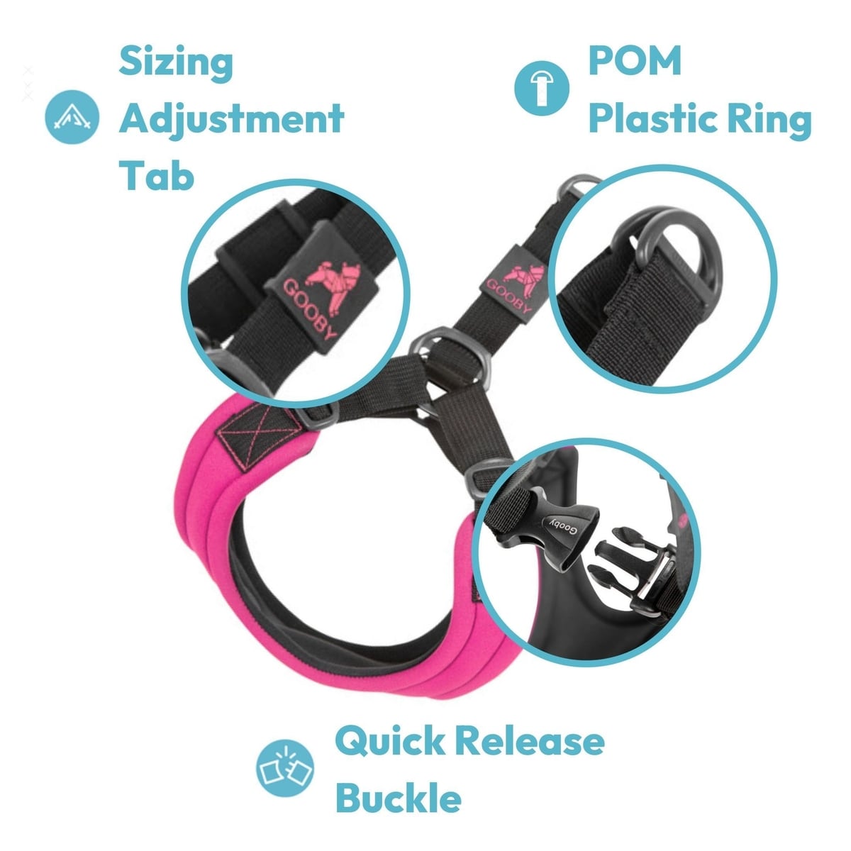 Goobyy GOOBY Escape Free Sport Dog Harness, Pink, Small: 12.5 to 18.75-in ...