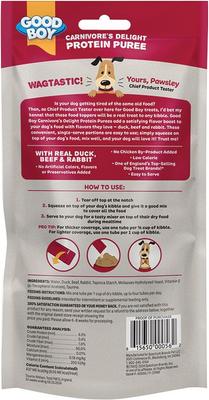 Show full view: Good Boy Carnivore's Delight Duck, Beef, & Rabbit Puree Dog Food Topper, 10 count slide 3 of 10
