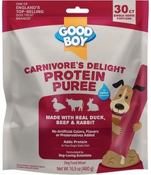 Good Boy Carnivore's Delight Duck, Beef, & Rabbit Puree Dog Food Topper, 30 count