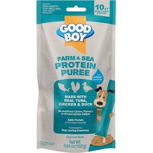 Good Boy Farm & Sea Tuna, Chicken, & Duck Puree Dog Food Topper, 10 count