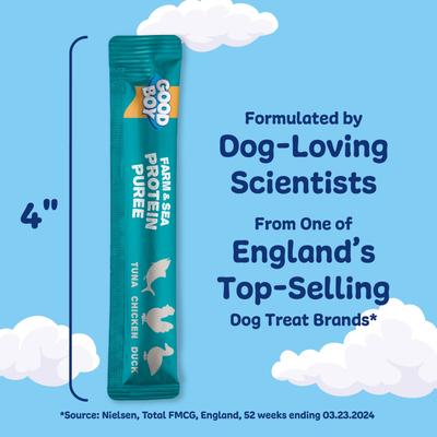 Show full view: Good Boy Farm & Sea Tuna, Chicken, & Duck Puree Dog Food Topper, 10 count slide 5 of 10