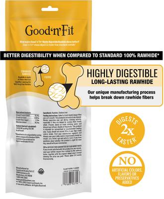 Show full view: Good 'n' Fun Long-Lasting Large Rolls Chicken Liver Flavor Rawhide Chew Dog Treats, 2 count slide 3 of 10