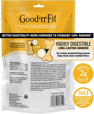 Show full view: Good 'n' Fun Long-Lasting Small Rolls Chicken Liver Flavor Rawhide Chew Dog Treats, 6 count slide 4 of 10