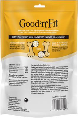 Show full view: Good 'n' Fun Long-Lasting Small Rolls Chicken Liver Flavor Rawhide Chew Dog Treats, 6 count slide 3 of 10