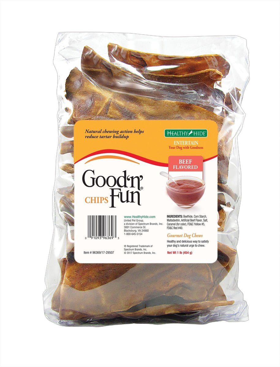 Good 'n' Fun Beef Flavored Rawhide Chips Dog Chews