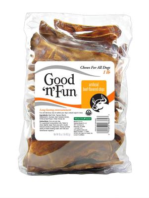 Show full view: Good 'n' Fun Beef Flavored Rawhide Chips Dog Chews, 1-lb bag slide 3 of 8