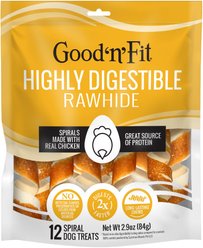 Good 'n' Fun Chicken Long-Lasting Highly Digestible Rawhide Dog Treat Spirals, 12 count
