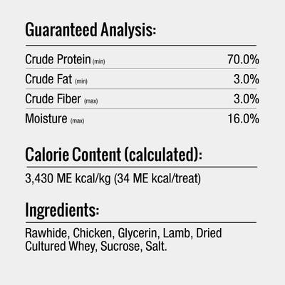 Show full view: Good 'n' Fun Lamb Long-Lasting Highly Digestible Rawhide Dog Treat Twist Sticks, 15 count slide 7 of 10