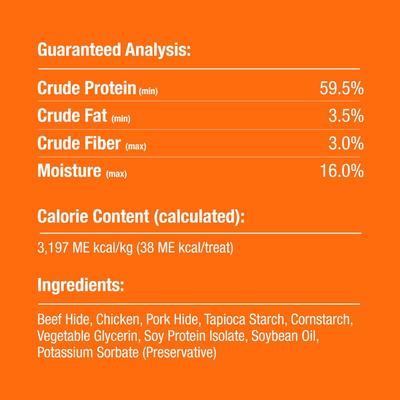 Show full view: Good 'n' Fun Chicken Wrapped Triple Flavor Munchy Sticks Chicken, Pork Hide & Beef Hide Dog Treat Chews, 40 count slide 5 of 11