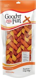 Good 'n' Fun Long-Lasting Triple Flavor Braids 9-in Pork, Chicken & Peanut Butter Dog Treat Chews, Large, 4 count