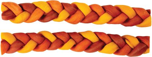 Show full view: Good 'n' Fun Long-Lasting Triple Flavor Braids 9-in Pork, Chicken & Peanut Butter Dog Treat Chews, Large, 4 count slide 7 of 10