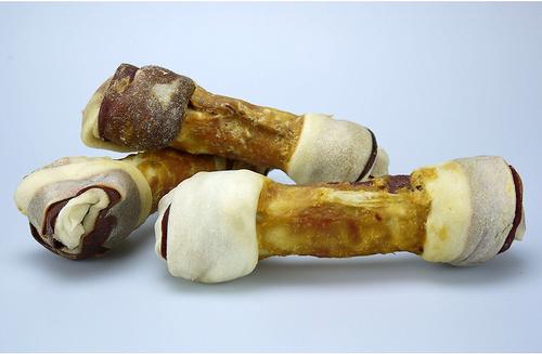 Show full view: Good 'n' Fun Triple Flavor 6-in Pork, Beef & Chicken Dog Treat Chew Bones, 3 count slide 4 of 8