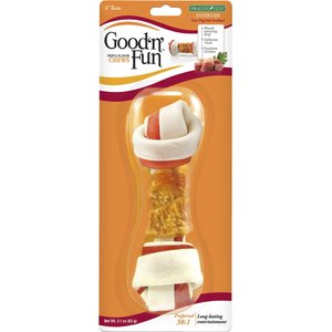 Good 'n' Fun Triple Flavor 6-in Pork, Beef & Chicken Dog Treat Chew Bones, 1 count