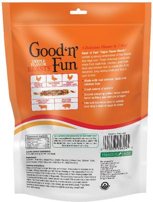 Show full view: Good 'n' Fun Triple Flavor Blasts Chicken, Duck & Chicken Liver Dog Treat Chews, 4-oz bag slide 3 of 9