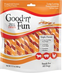 Good 'n' Fun Triple Flavor Chews Beef, Pork & Chicken Twists + Kabobs Chicken, Duck & Liver Dog Chews slide 2 of 9