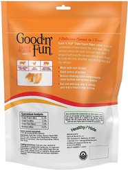 Good 'n' Fun Chicken Wrapped Triple Flavor Rawhide Chips Pork, Chicken & Beef Dog Treat Chews, 4-oz bag slide 2 of 5