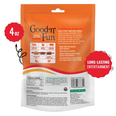 Show full view: Good 'n' Fun Triple Flavor Kabobs Chicken, Duck & Chicken Liver Dog Treat Chews, 6 count slide 3 of 9